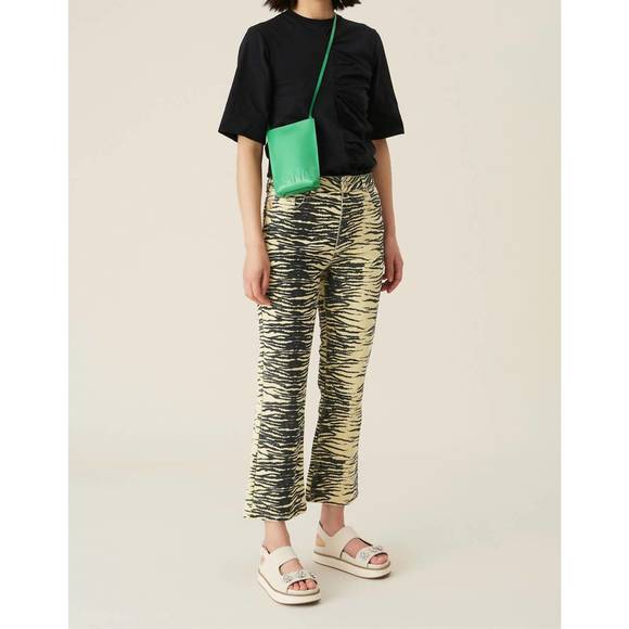 GANNI Denim - NEW GANNI print denim jeans in pale banana